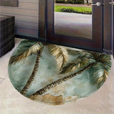 1Pc Semi Circular Entryway Floor Mat Tropical Palm Tree