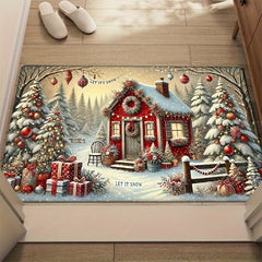 Christmas Holiday Velvet Door Mat 1.19Cm Thick Non