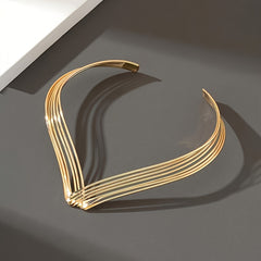 Women'S Bohemian Layered Necklace Elegant Metallic Chain with Minimalist Lines Everyday & Party Jewelry for Women Year Round Versatile Layered Pendant Necklace for Casual Formal Events Perfect Gift for Birthdays Anniversaries Special Occasions Va