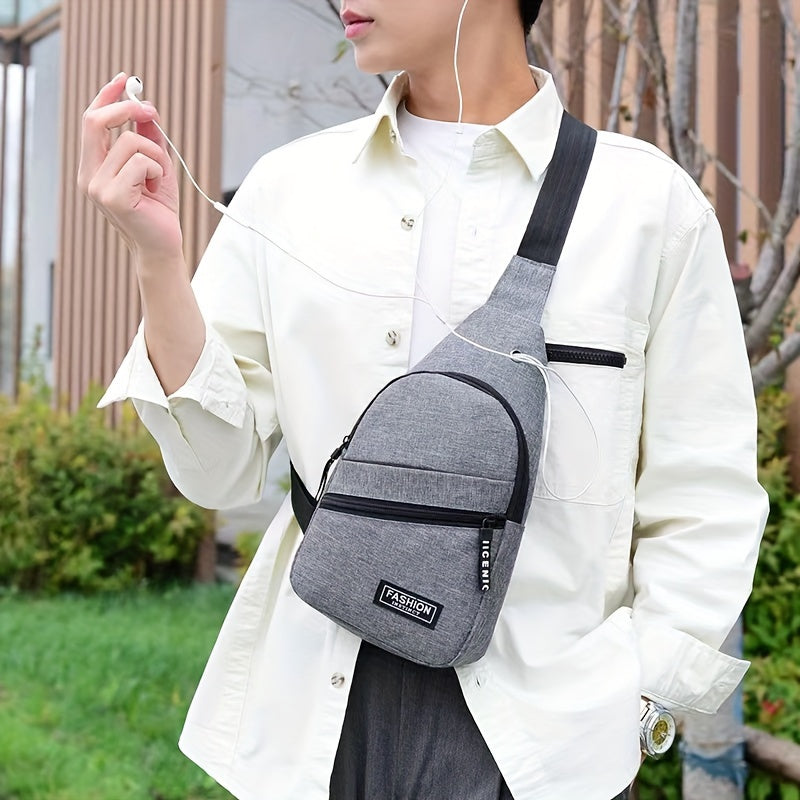 Men's fashion shoulder bag, casual travel shoulder bag, sports chest bag, messenger bag, suitable for going out and daily commuting