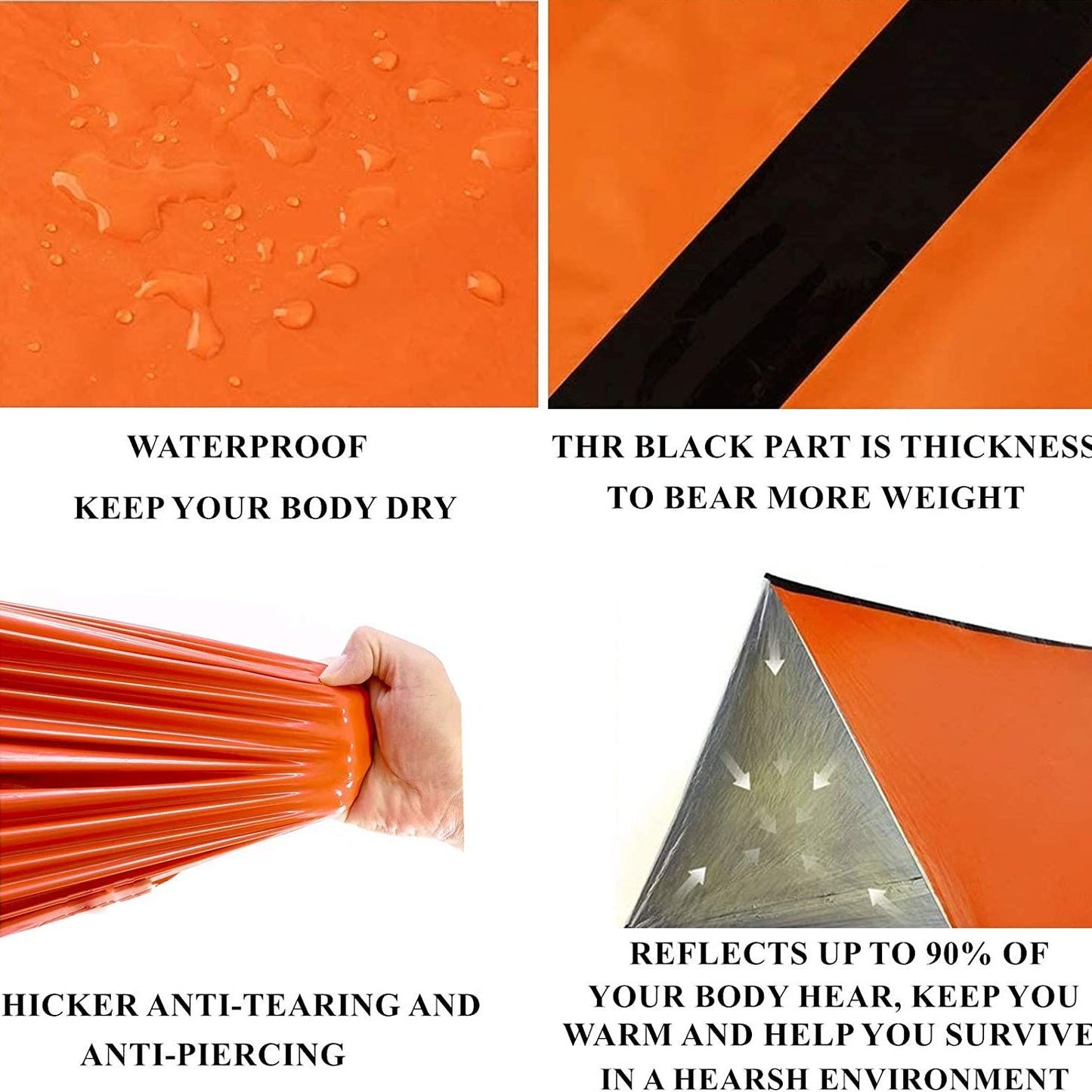 Portable First Aid Tent for 2 People - Waterproof, Windproof, Warm Emergency Shelter with Mylar Blanket - Great for Outdoor Camping and Emergencies