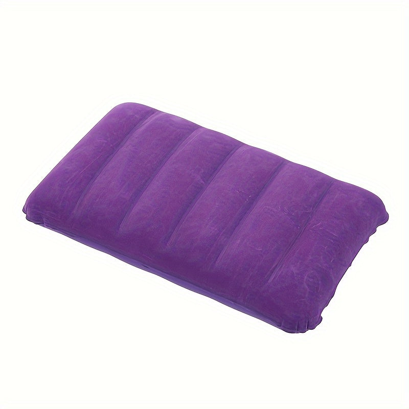Compact portable inflatable pillow 18.75x11.75 inches - soft, foldable design for travel and home use, easy to inflate, snap closure