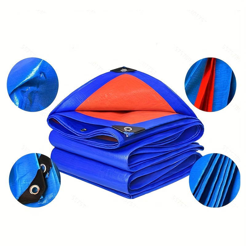 Heavy duty PE tarpaulin, reinforced waterproof tarpaulin with UV protection, multi-purpose emergency tarpaulin for outdoor camping, RV, yacht and home use