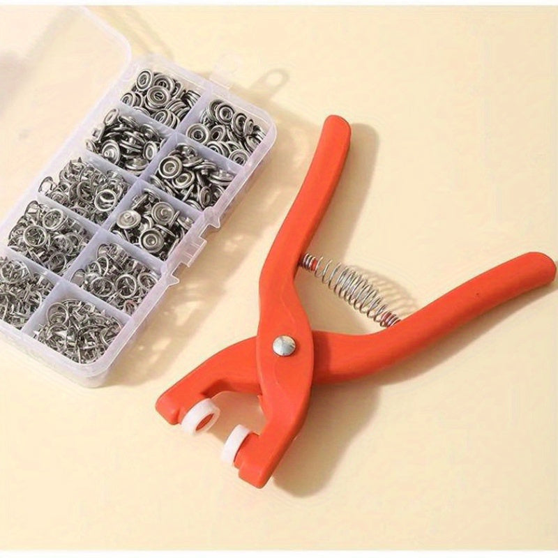 50 Sets, Snap Button Kit with Hand Pressure Pliers & 50pcs Snaps & 1 Clear Box, Stainless Steel Snaps for Sewing, DIY Crafts, Clothes, Hats, Bags - Industrial Sewing Supplies