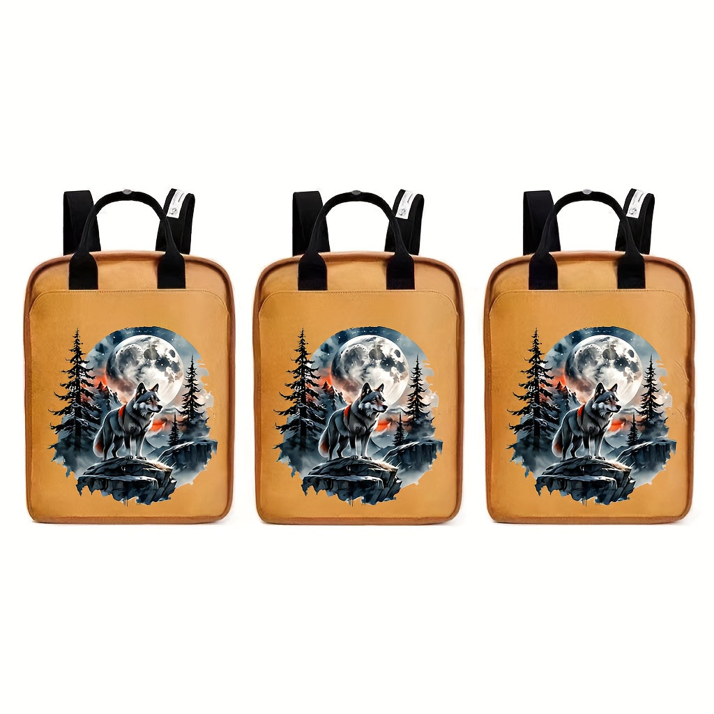 2 Pieces Wolf Thermally Conductive Vinyl Patch Stickers, Plastic Casual Style Heat Resistant Iron-On Patches for T-Shirts, Jeans, Jackets, Backpacks, Hats - Stylish and Durable Adhesive Decorations
