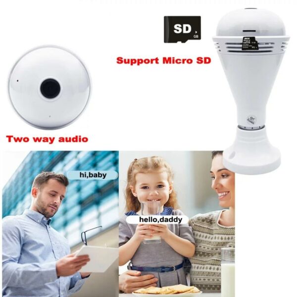 1080P Lamp Bulb Camera Fisheye Wireless Panoramic