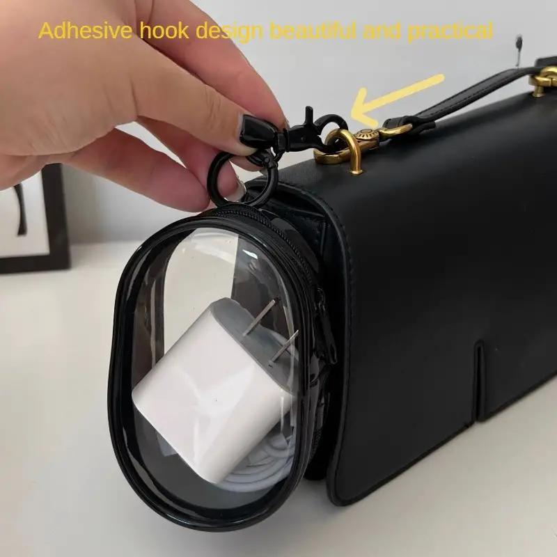 1pc Portable PVC Cable Organizer Box, Casual Style Transparent Charger Storage Box for Earphones and Data Cables