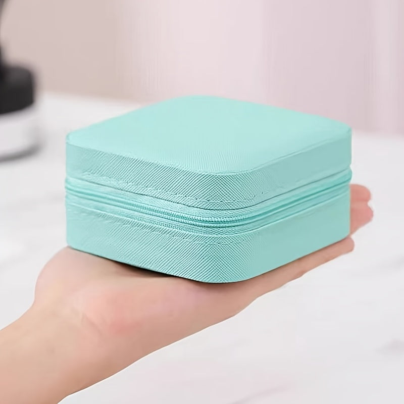 1 Piece Faux Leather Jewelry Storage Box, Portable Travel Jewelry Box with Compartments for Rings, Necklaces, Earrings, Bracelets - Unfinished, Freestanding Style Storage Solution for Bedroom, Dressing Table, Drawer Organization