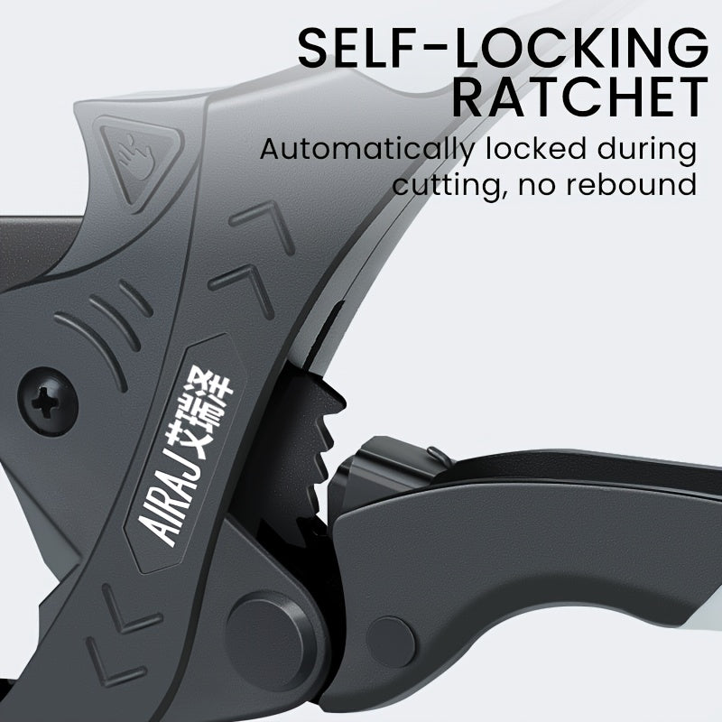 1pcAIRAJ Heavy Duty Ratchet PVC Pipe Cutter: Suitable for PVC, PPR, PE, PEX, Plastic