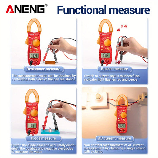 ANENG ST170 Non-contact Clamp Meter 1999 Counts LED Screen AC Current Multimeter NCV Induction Professional Tool