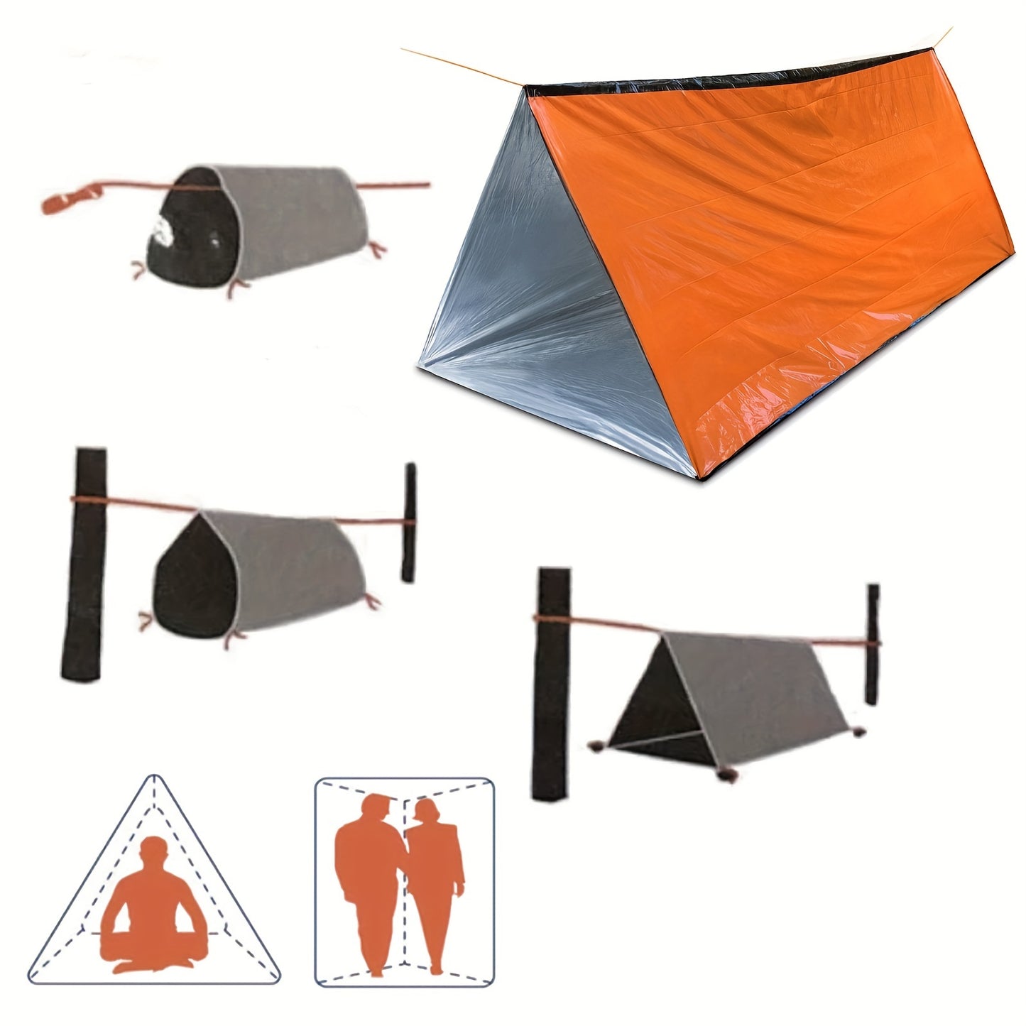 Portable First Aid Tent for 2 People - Waterproof, Windproof, Warm Emergency Shelter with Mylar Blanket - Great for Outdoor Camping and Emergencies