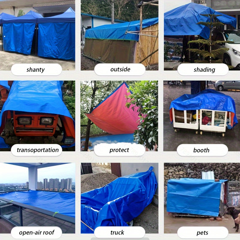 Heavy duty PE tarpaulin, reinforced waterproof tarpaulin with UV protection, multi-purpose emergency tarpaulin for outdoor camping, RV, yacht and home use