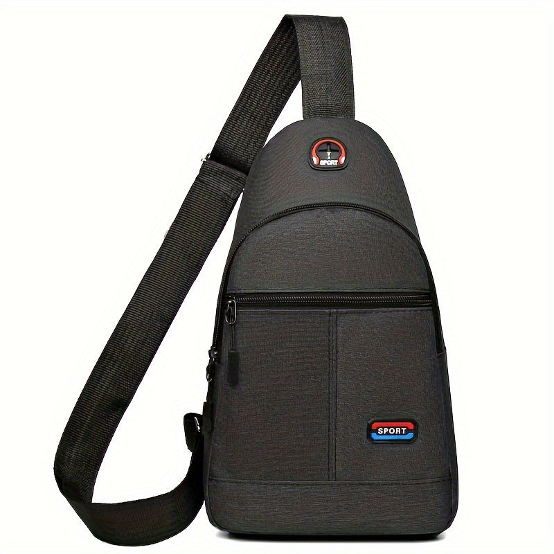 Men's Casual Nylon Crossbody Bag - Multi-Purpose, Sports and Travel Chest Bag with Tassel Detail