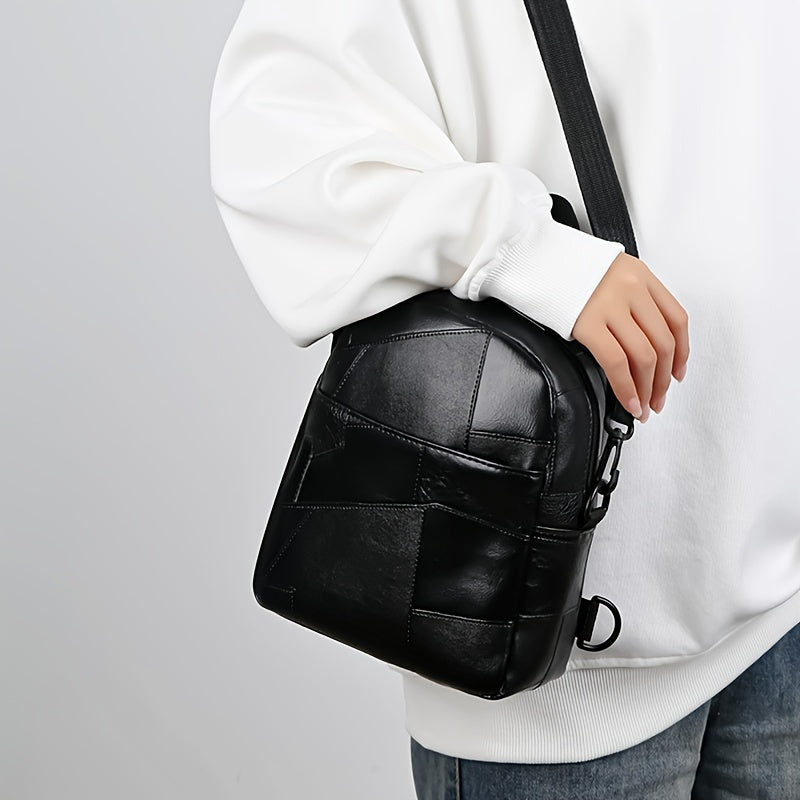 Stylish black faux leather backpack - Versatile and lightweight with adjustable shoulder straps for a casual style for women