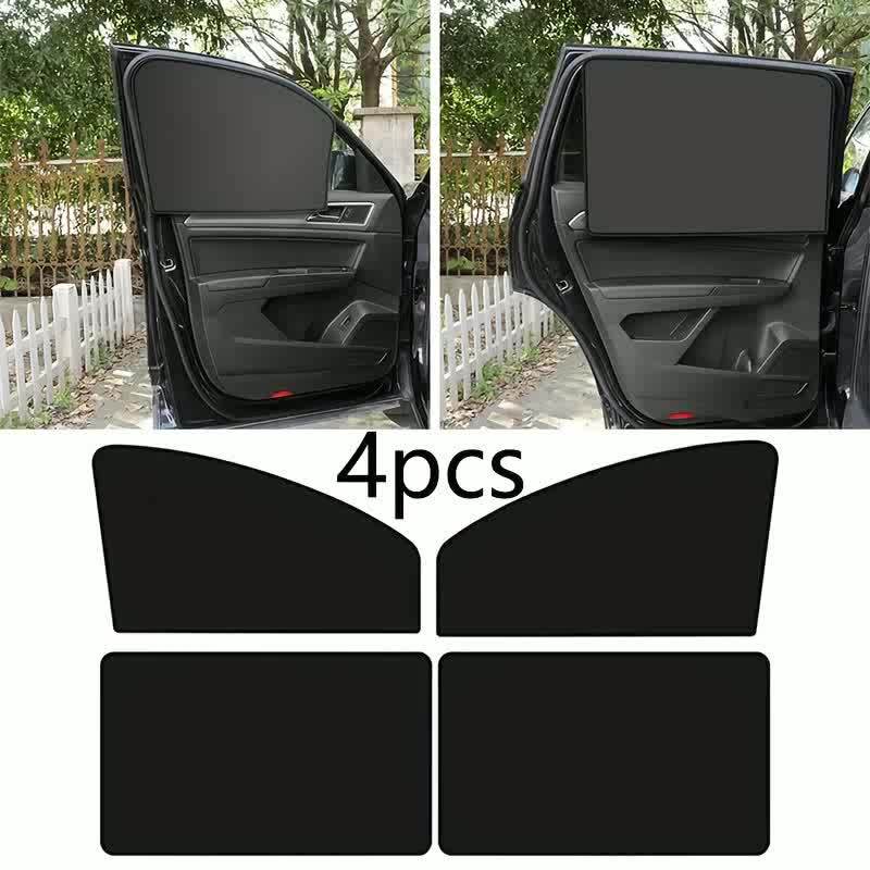 4-Piece Magnetic Car Sun Visor Set - Thick Mesh Side Window Visors, Heat Insulation, UV Protection, Fits Most Vehicles