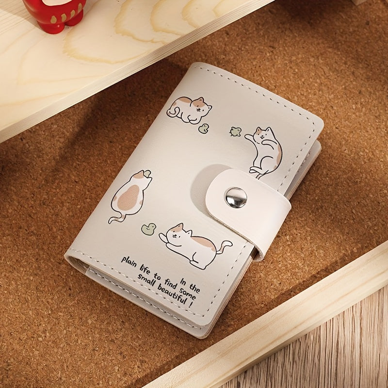 1PC Cute cat cartoon pattern card holder multi-card slot card box