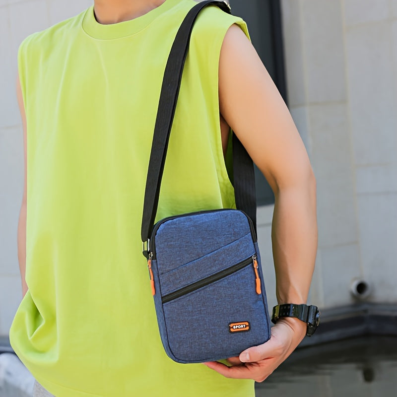 Women's Stylish Black Nylon Crossbody Bag - Roomy and Durable with Zipper Closure, Perfect for Cell Phones and Cameras