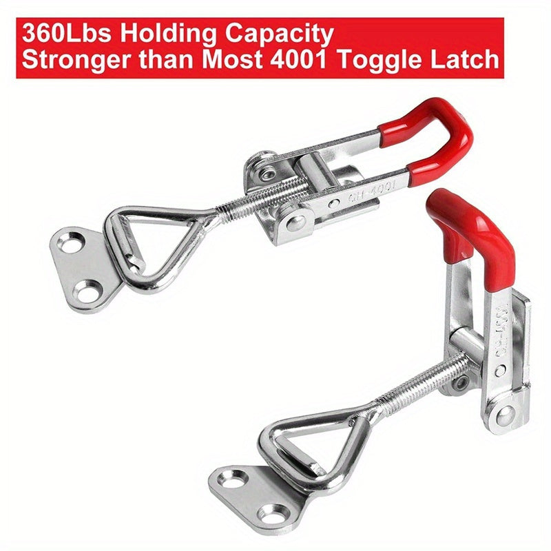 4Pcs Heavy Duty Iron Toggle Clamps Adjustable Lever Lock Safe