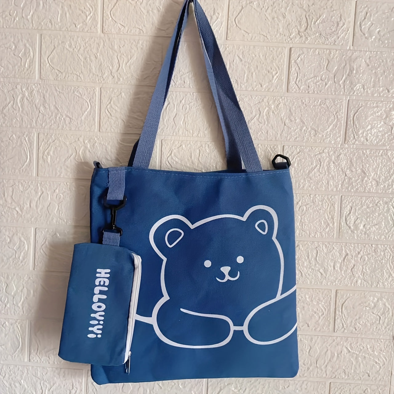 1PC cute cartoon printed handbag, large capacity shoulder bag and coin purse, perfect underarm bag for commuting