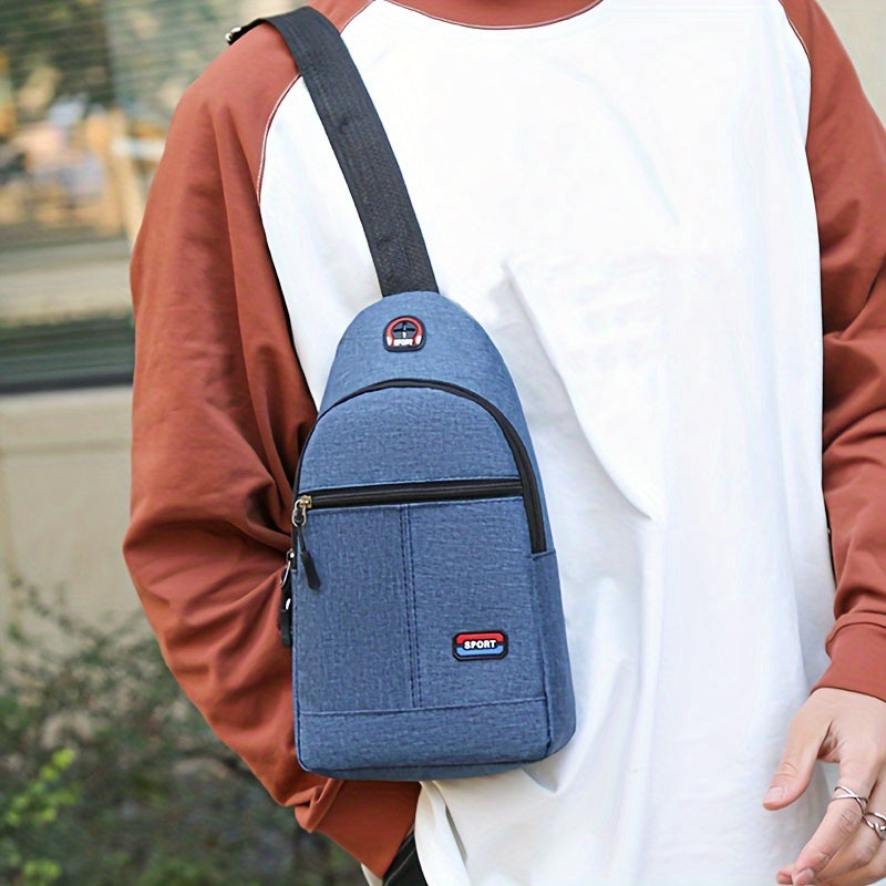 Men's Casual Nylon Crossbody Bag - Multi-Purpose, Sports and Travel Chest Bag with Tassel Detail