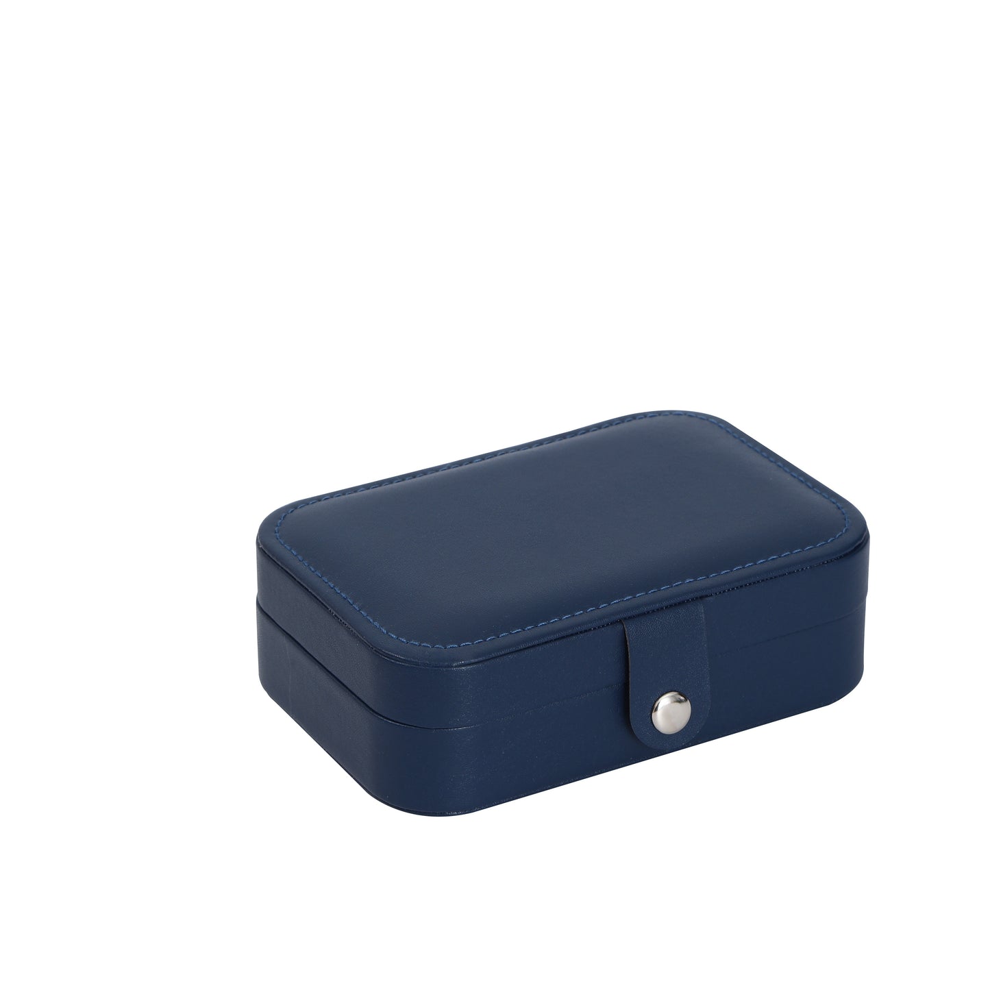 Portable double-layer imitation leather jewelry storage box - velvet interior, snap closure, can store earrings, necklaces, rings | Modern travel storage box with practical hook