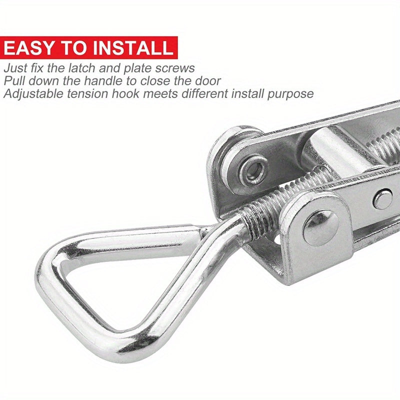 4Pcs Heavy Duty Iron Toggle Clamps Adjustable Lever Lock Safe