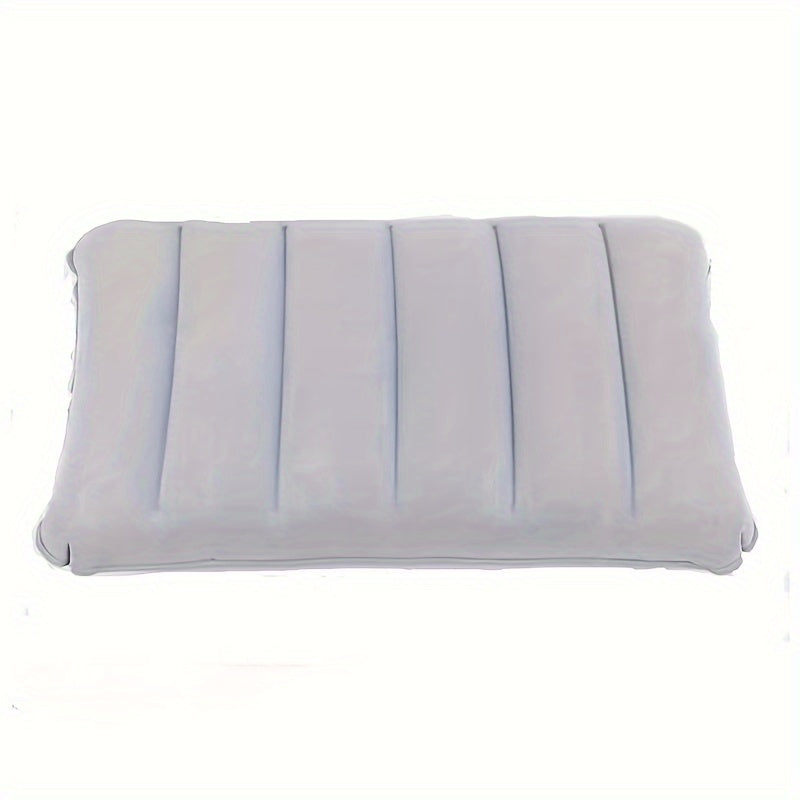 Compact portable inflatable pillow 18.75x11.75 inches - soft, foldable design for travel and home use, easy to inflate, snap closure