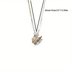 1pc Elegant Stainless Steel Swan Necklace for Women Minimalist Design with Sparkling Accents Versatile Clavicle Chain for Casual Attire or Special Occasions Perfect Gift for Holidays and Daily Use Versatile Jewelry|Elegant Necklace|Durable Jewelry S