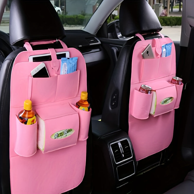 Portable Felt Car Seat Back Multi-Pocket Organizer - Spacious storage space for travel essentials, durable structure, easy installation - Perfect for road trips, family outings and daily commutes