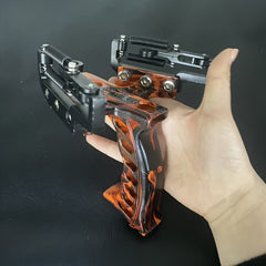 PIAOYU Professional Stainless Steel Slingshot Red Hunting & Outdoor Practice Equipment Durable Wear Resistant Design with Stable Spring Force Ergonomic Grip for Precision Shooting Target Practice Bold Visual Design Robust Construction