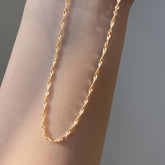 Exquisite 18K Gold Plated Stainless Steel Thin Chain Necklace Simple Style Clavicle Chain Female Jewelry