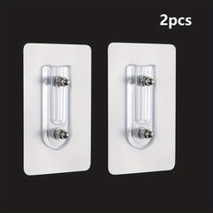 2/4 Pack Scratch Free Non Perforated Strong Adhesive Adjustable Hook Brackets for Wall Mounting Contemporary Style Plastic Material