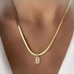 Women'S Necklace Initials A Z Letters Delicate Chain with Synthetic Synthetic Synthetic Synthetic Zircon Stones Elegant Everyday & Formal Jewelry Gift for Women Birthday/Anniversary Present Bohemian Style Fine Craftsmanship Statement Piece Fash