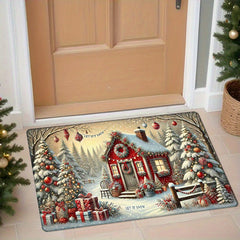 Christmas Holiday Velvet Door Mat 1.19Cm Thick Non