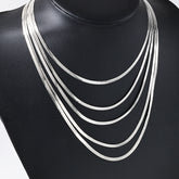 5pcs Fashion Minimalist European Style Simple Metal Line Snake Chain Necklace Set for Party Wear