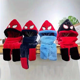 Fashionable Spider man Plush Lined Winter Hat with Integrated Scarf and Gloves Cozy Ear Protection Ideal for Outdoor Activities Perfect Christmas & Halloween Gift