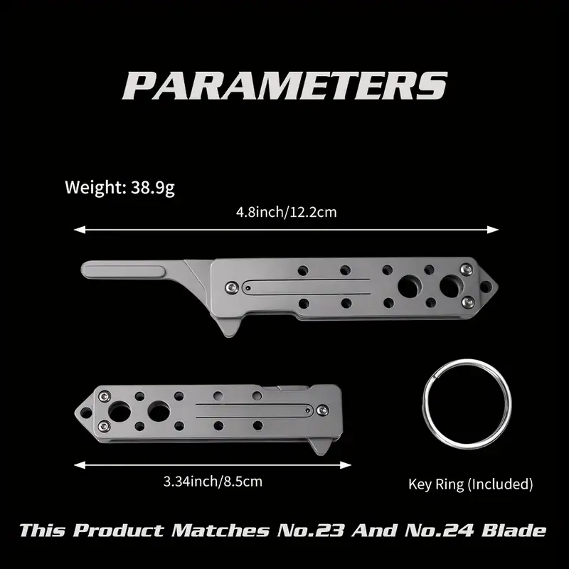 1pc Stainless Steel EDC Keychain Folding Utility Knife Graftable 20-24# Compact Multi- Color sent randomly