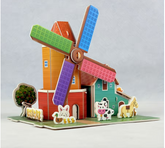 Windmill Ranch Cottage Creative 3D Model Puzzle - Children's DIY Handcraft Toy - Fun Toy - Christmas - Thanksgiving - Children's Day - Birthday Hol