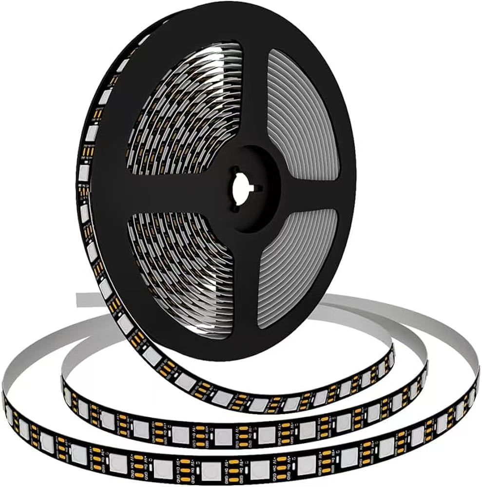 Strips, Colourful RGB with IC 5 V, Dimmable, 2 m, 300 LEDs, Separately Addressable, IP30 for Bedroom, Kitchen, Living Room, Black, PCB