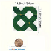 Moroccan Style Green Floor Stickers Waterproof And Non 30.0*30.0 Cm