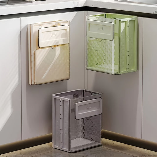Kitchen Trash Can, Closet Door Hanging Garbage Can, Wall Mounted Stick-on Storage Bucket