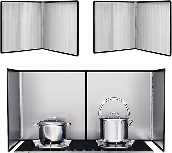Stove Splash Guard, Folding Stainless Steel Splatter Guard
