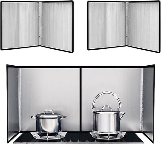 Stove Splash Guard, Folding Stainless Steel Splatter Guard