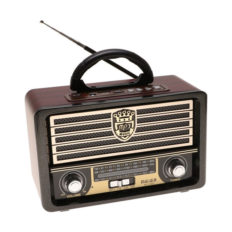 Portable AM FM Radio Wireless Bluetooth Speaker with Foldable Antenna AE29