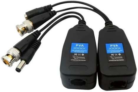 Passive Video Balun BNC DC to RJ45 Network Transceiver AHD/TVI/CVI/CVBS for Full HD CCTV DVR Security Surveillance Camera System Wire Connector