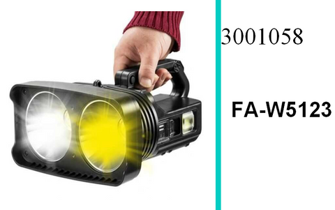 Double Light Multifunctional Outdoor Rechargeable Powerful Led Searchlight With Power Bank