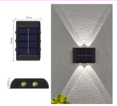 Portable Solar Powered Up and Down LED Outdoor Wall Lights 4LED White 4Pcs