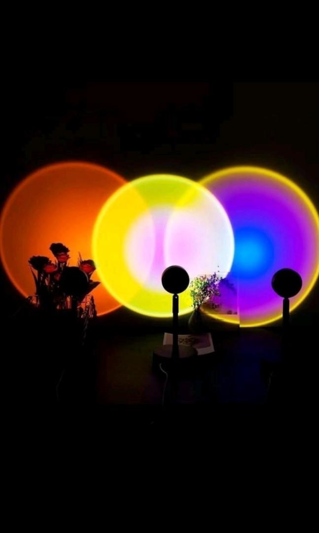 Background Ambient Light Mini Lamp Rainbow Lights Sunset Glow Lamp Led Decorative Night Lights, Romantic Decor Home Decor
