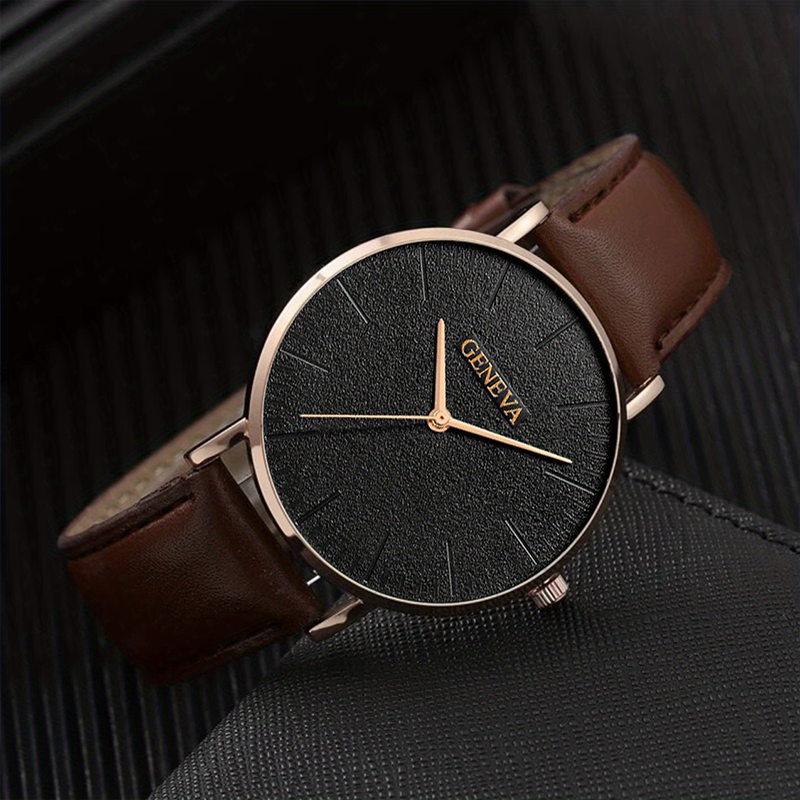 1 Piece Casual Business Men's Quartz Watch And 3 Pieces Bracelets