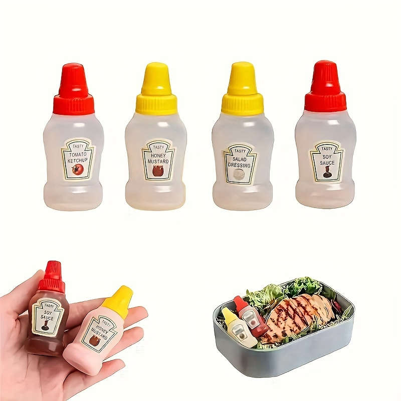 4 Pieces Portable Mini Ketchup Bottles